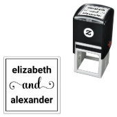 Elegante bruid bruidegom Namen Bruiloft Typografie Zelfinktende Stempel (In situ)