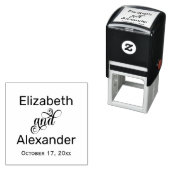 Elegante bruid bruidegom namen bruiloft typografie zelfinktende stempel (In situ)