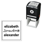 Elegante bruid bruidegom Namen Bruiloft Typografie Zelfinktende Stempel (In situ)