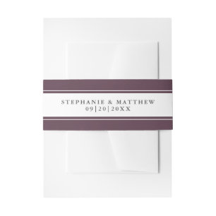 Elegante bruid bruidegom namen datum chique Paarse Uitnodigingen Wikkel