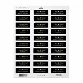 Elegante bruid bruidegom retour adres zwart etiket (Full Sheet)