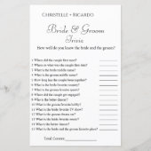 Elegante bruid & bruidegom trivia vrijgezellenfees (Voorkant)