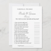 Elegante bruid & bruidegom trivia vrijgezellenfees aankondiging (Voorkant)