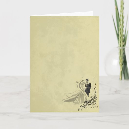 Elegante bruid & bruidegom trouwset aankondiging (Voorkant)