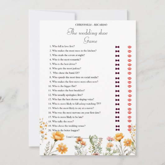 Elegante bruid & bruidegom Vrijgezellenfeest spel  Aankondiging (Voorkant)