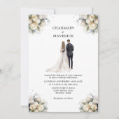 Elegante bruid & bruidegom's Clip art Bruiloft Kaart (Voorkant)