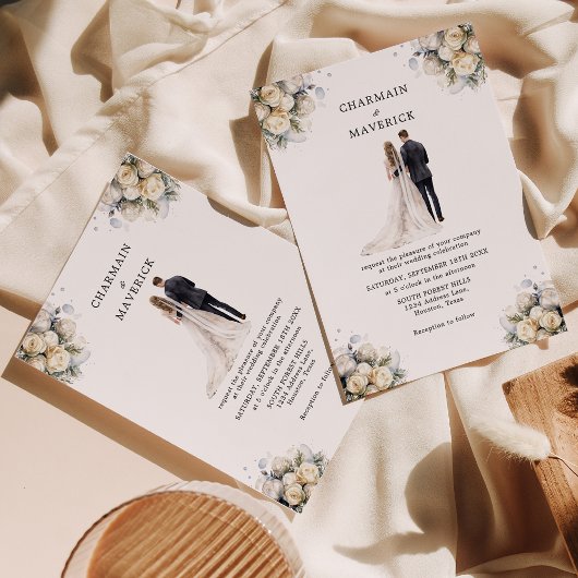 Elegante bruid & bruidegom's Clip art Bruiloft Kaart