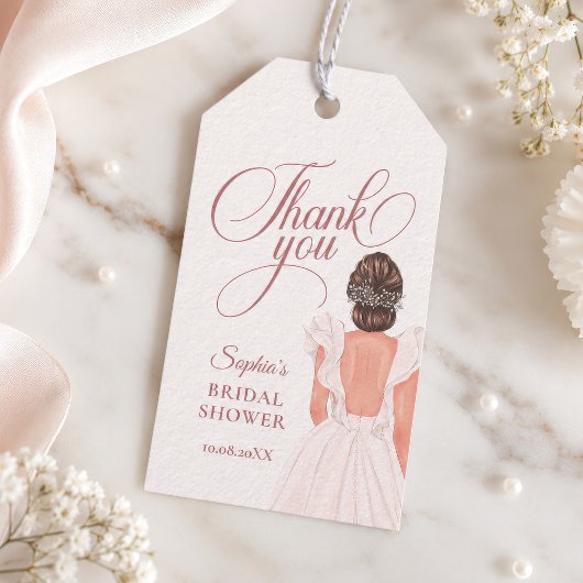 Elegante Bruid Bruiloft Feest Bedankt Cadeaulabel