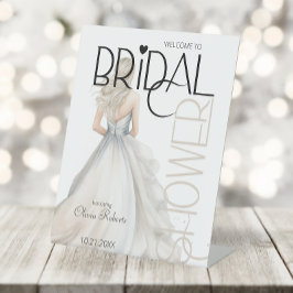 Elegante bruid bruiloft jurk Vrijgezellenfeest Wel Reclamebord Met Voetstuk