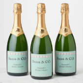 Elegante Bruid & Co Turkoois Parel Bruiloft Borrel Sparkling Wijnetiket (Flessen)