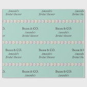 Elegante Bruid & Co Turquoise Blauwe Parel Bruidsd Cadeaupapier (Vlak)