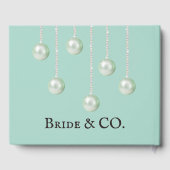 Elegante Bruid & Co Turquoise Parel Bruiloft Borre Gastenboek (Achterkant)