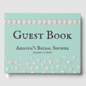 Elegante Bruid & Co Turquoise Parel Bruiloft Borre Gastenboek (Voorkant)