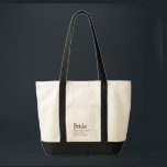 Elegante Bruid Definitie, Bruidsfeest, Trouwen Tote Bag<br><div class="desc">Personaliseer met de definitie van de bruid om een uniek cadeau te maken voor bruidsfeesten, vrijgezellenfeesten en trouwerijen. Een perfecte manier om haar te laten zien hoe geweldig ze is op haar grote dag en een perfect aandenken voor de rest van haar leven. Ontworpen door Thisisnotme©</div>