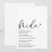 Elegante Bruid Definitie Bruiloft Feest Kaart (Voorkant / Achterkant)