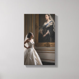 Elegante bruid die een koninklijk Victoriaans port Canvas Afdruk