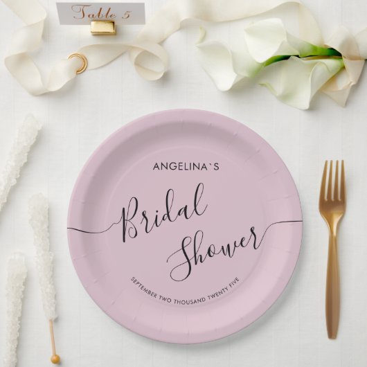 Elegante bruid douche papier Borden Papieren Bordje (Huwelijk)