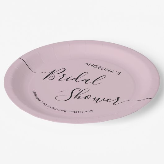 Elegante bruid douche papier Borden Papieren Bordje (Gekanteld)