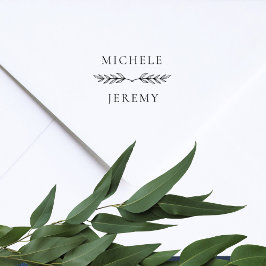 Elegante bruid en bruidegom bruiloft botanisch rubberstempel