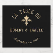 Elegante bruid en bruidegom bruiloft Fleur de Lis  Sparkling Wijnetiket (Enkel label)