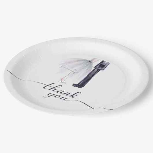 Elegante bruid en bruidegom danspapier Borden Papieren Bordje (Gekanteld)