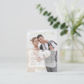 Elegante bruid en bruidegom foto mini kalender visitekaartje (Staand voorkant)
