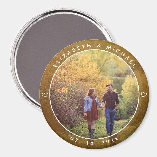 Elegante bruid en bruidegom foto val bruiloft guns magneet (Voorkant / Achterkant)