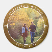 Elegante bruid en bruidegom foto val bruiloft guns magneet (Voorkant)