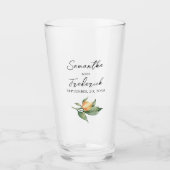 Elegante bruid en bruidegom gepersonaliseerd glas (Voorkant)