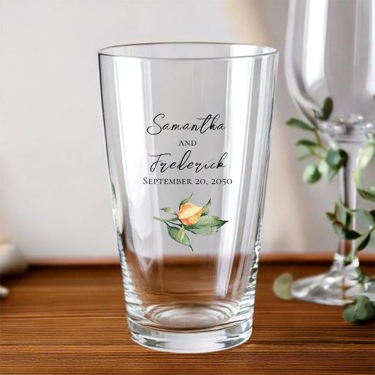 Elegante bruid en bruidegom gepersonaliseerd glas