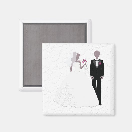 Elegante bruid en bruidegom magneet (Voorkant / Achterkant)