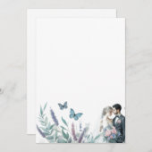 Elegante bruid en bruidegom met lavendel kaart (Voorkant / Achterkant)