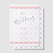 Elegante bruid en bruidegom rode strepen vellum uitnodigingen (Offset (Uitnodiging))