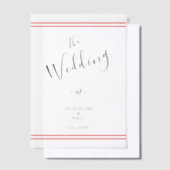 Elegante bruid en bruidegom rode strepen vellum uitnodigingen (Offset)