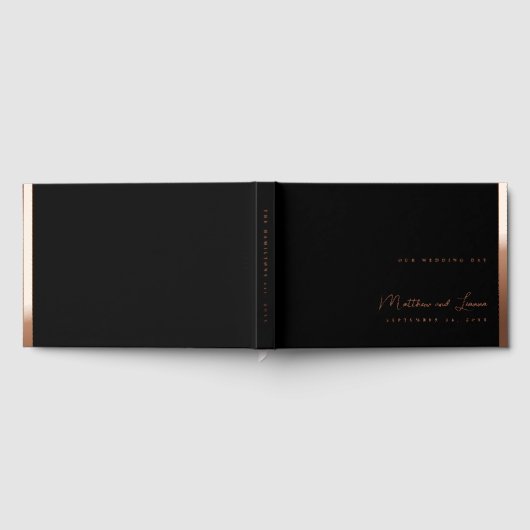 Elegante bruid en bruidegom script verijdeld rand gastenboek (Volledig)