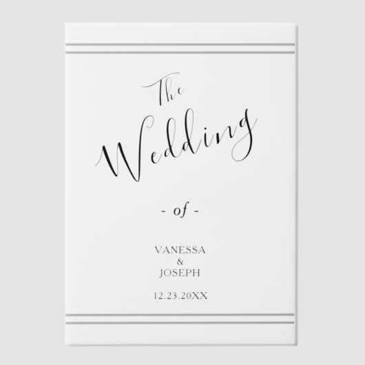 Elegante bruid en bruidegom strepen vellum uitnodigingen (Voorkant)