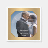 Elegante bruid en bruidegom trouwfoto modern servet (Voorkant)