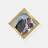 Elegante bruid en bruidegom trouwfoto modern servet (Hoek)