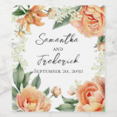 Elegante bruid en bruidegom wijn etiket (Enkel label)