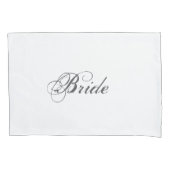 Elegante Bruid en Bruidegom Witte Trouwkuskussen Kussensloop (Voorkant-Links)