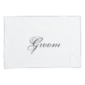 Elegante Bruid en Bruidegom Witte Trouwkuskussenho Kussensloop (Voorkant-Rechts)