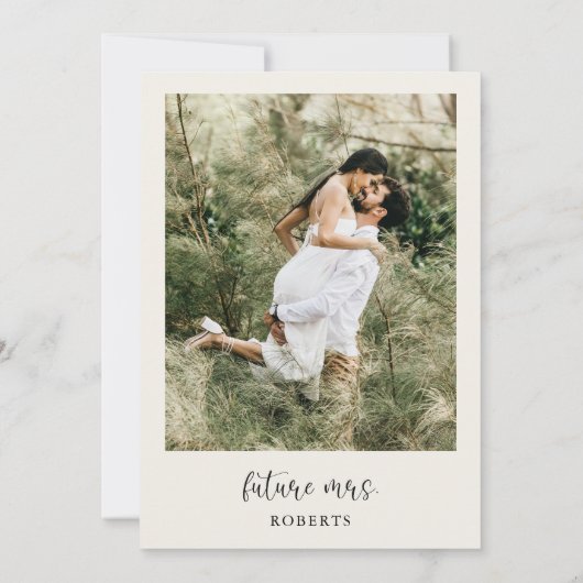 Elegante Bruid Florale Bruid Tot Bij Foto Bruiloft Kaart (Achterkant)