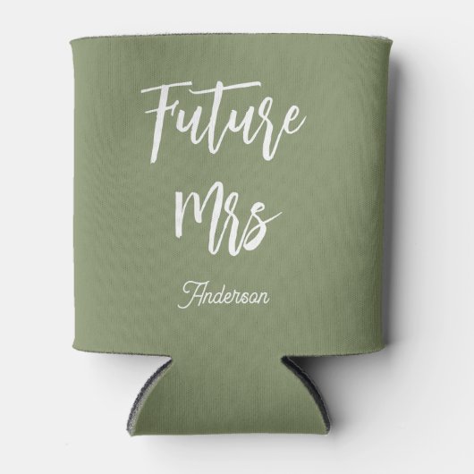 Elegante bruid groen wit toekomst Mrs Blikjeskoeler (Voorkant)