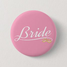 Elegante Bruid Huwelijk Calligrafie | Speld Knop Ronde Button 5,7 Cm
