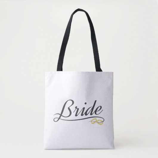 Elegante Bruid Huwelijks Calligrafie | Boodschappe Tote Bag (Voorkant)