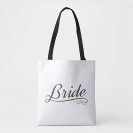 Elegante Bruid Huwelijkscalligrafie | Boodschappen Tote Bag