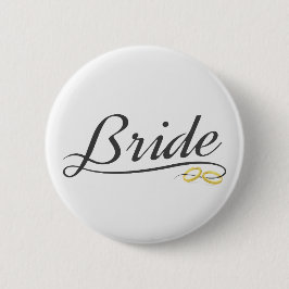 Elegante Bruid Huwelijkscalligrafie | Speld Knop Ronde Button 5,7 Cm