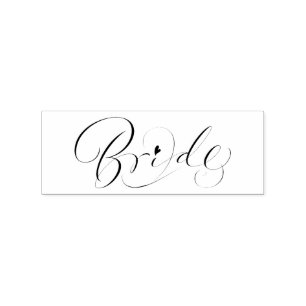 Elegante bruid kalligrafie Fancy script handtekeni Rubberstempel