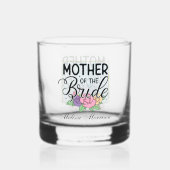 Elegante bruid Moeder toevoegen naam Bruiloft Whisky Glas (Achterkant)
