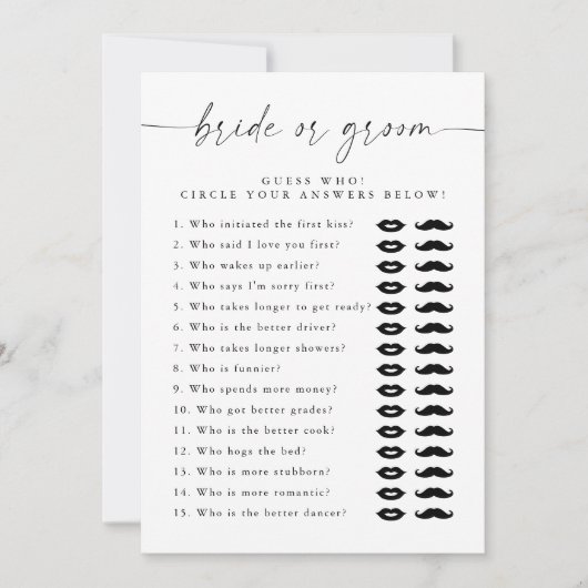 Elegante bruid of bruidegom bruiloft Vrijgezellenf Kaart (Voorkant)